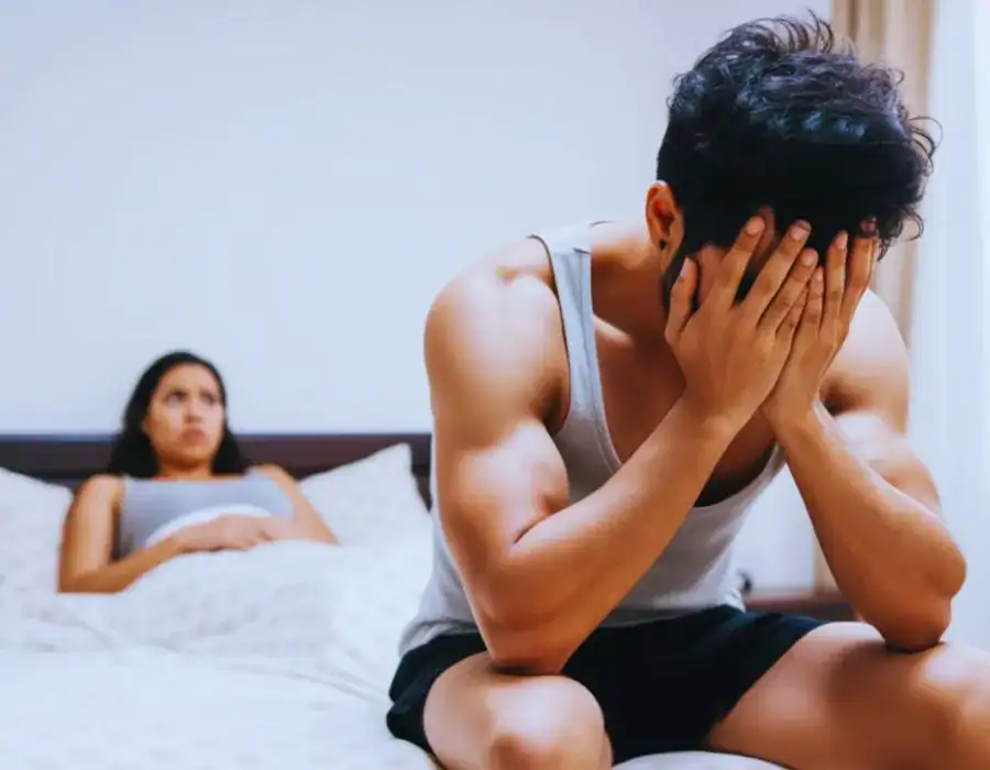 Image of upset man in need of erectile dysfunction treatment Wallingford
